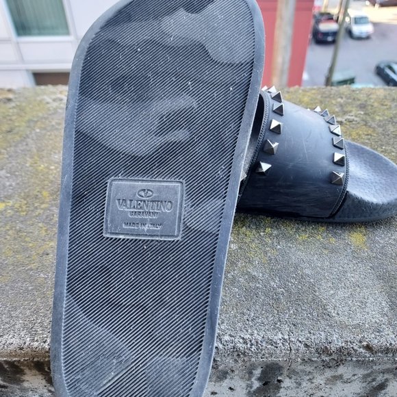 VALENTINO ROCKSTUD RUBBER SLIDER SANDAL EU 36 US 6 - Picture 5 of 12